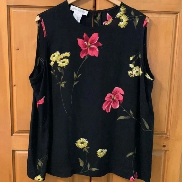 JNY  black silk floral 18W - Picture 2 of 9